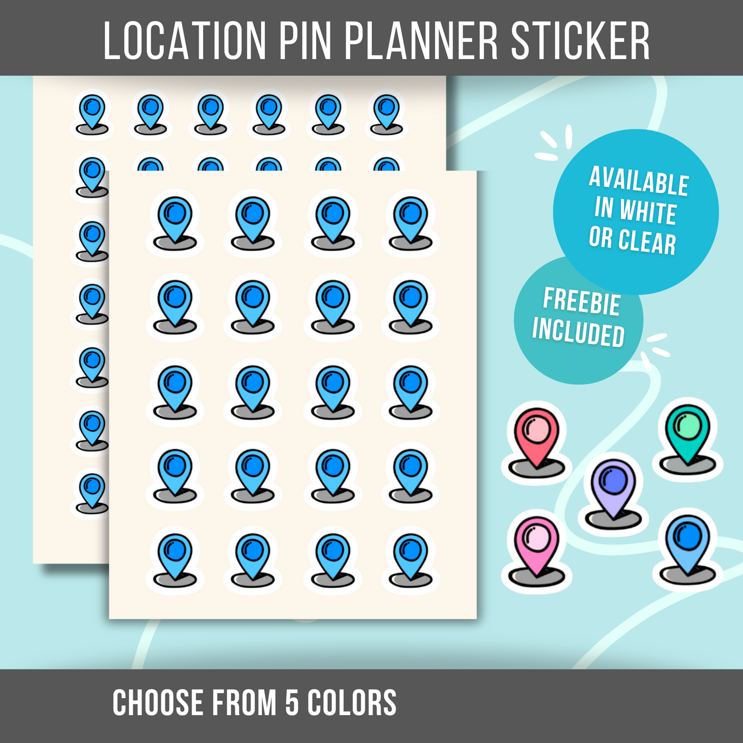 Location Pin Planner Sticker Mini Travel Planner Sticker Vacation Reminder Sticker for Calendar Adventure Journal Bullet Journal Scrapbook