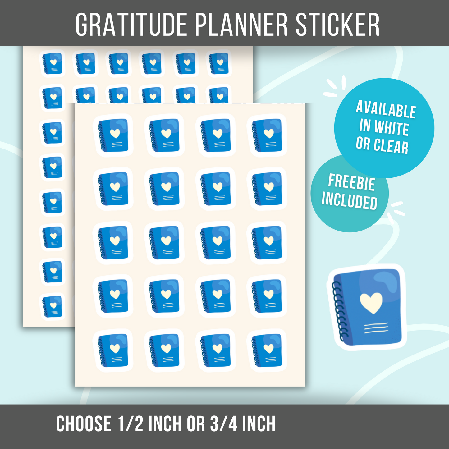 Gratitude Journal Planner Stickers Mood Journal Mental Health Gratitude Reminder Mini Sticker Glimmer Journal Self Care Sticker for Calendar