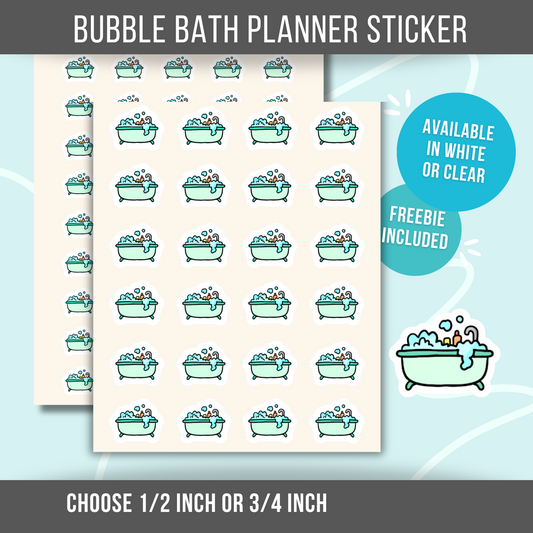 Bubble Bath Planner Stickers Relaxation Mood Journal Mental Health Mini Sticker Glimmer Journal Self Care Sticker for Calendar or Planner