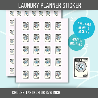 Laundry Planner Stickers • House Chore Reminder • Home Organization Label • Cleaning Chore Stickers • Mini Calendar Planner Sticker