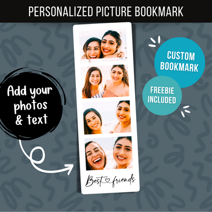 Custom Photo Booth Bookmark • Personalized Book Lover Gift • Custom Couples Bookmark • Best Friend Reader Gift • Bookish Keepsake