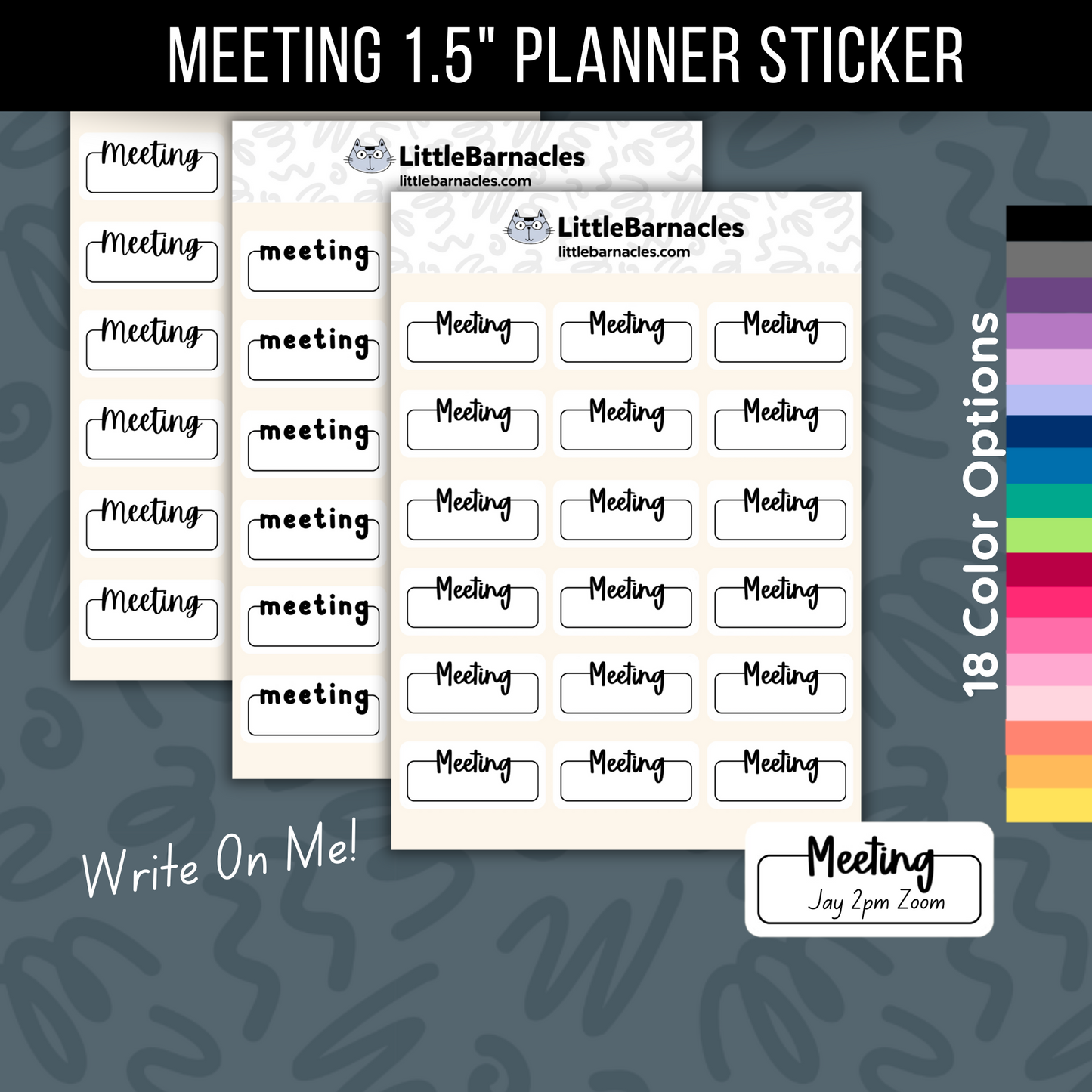 Meeting Planner Sticker Quarter Box Planner Sticker Calendar Sticker Appointment Reminder