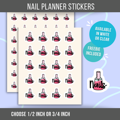 Nail Planner Sticker • Nail Appointment Reminder • Manicure Beauty Sticker • Fresh Nails Mini Icon • Salon Calendar Planner Label