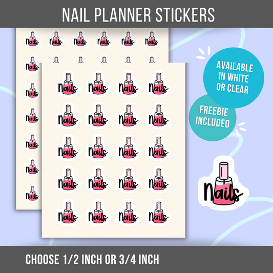 Nail Planner Sticker Nail Appointment Reminder Sticker Manicure Sticker Beauty Mini Sticker Fresh Nails Icon Sticker for Calendar