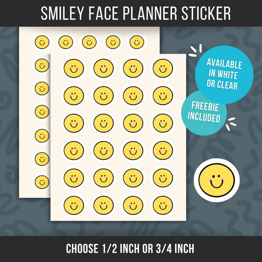 Mini Smiley Face Planner Sticker Cute Emoji Face Teacher Sticker Small Sticker Back to School