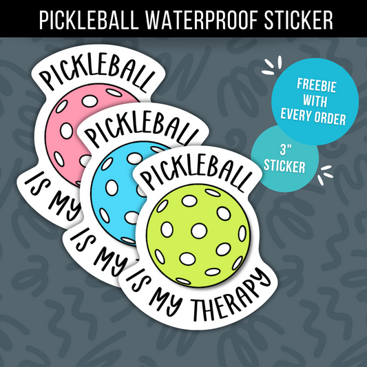 Pickleball Sticker Waterproof Vinyl Sticker For Pickleball Lover Pickleball Game Sticker Funny Pickleball Therapy Sticker Mental Health