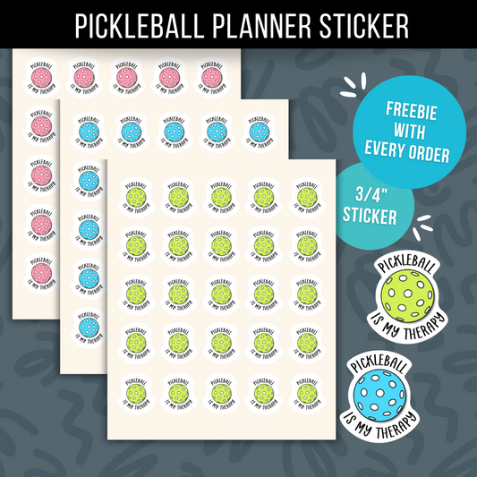 Mini Pickleball Therapy Planner Sticker 3/4” Sticker Pickleball Icon Calendar Sticker