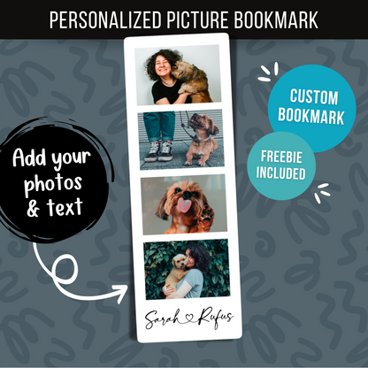 Custom Photo Booth Bookmark • Personalized Book Lover Gift • Custom Couples Bookmark • Best Friend Reader Gift • Bookish Keepsake