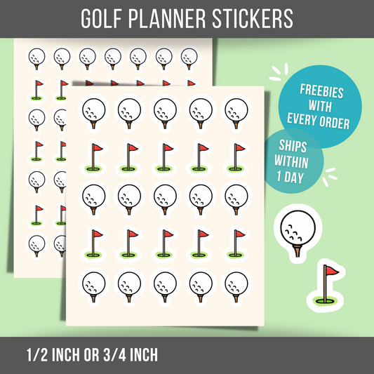 Golf Planner Stickers Sport Sticker Golfing Sticker Golf Ball Sticker for Golfer Planner and Calendar