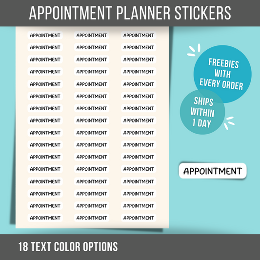 Appointment Planner Sticker Text Color Options Word Label Calendar Sticker Appointment Reminder Label Home Organization