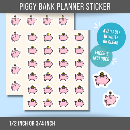 Piggy Bank Planner Sticker • Savings Tracker Mini Sticker • Money Saving Reminder • Finance Sticker for Calendar or Journal