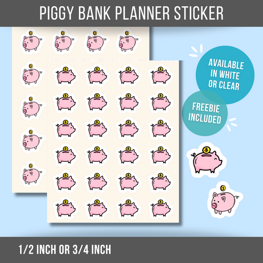 Piggy Bank Planner Sticker Money Sticker Savings Tracking Mini Sticker Finance Reminder Money Label Money Saving Sticker Calendar or Journal