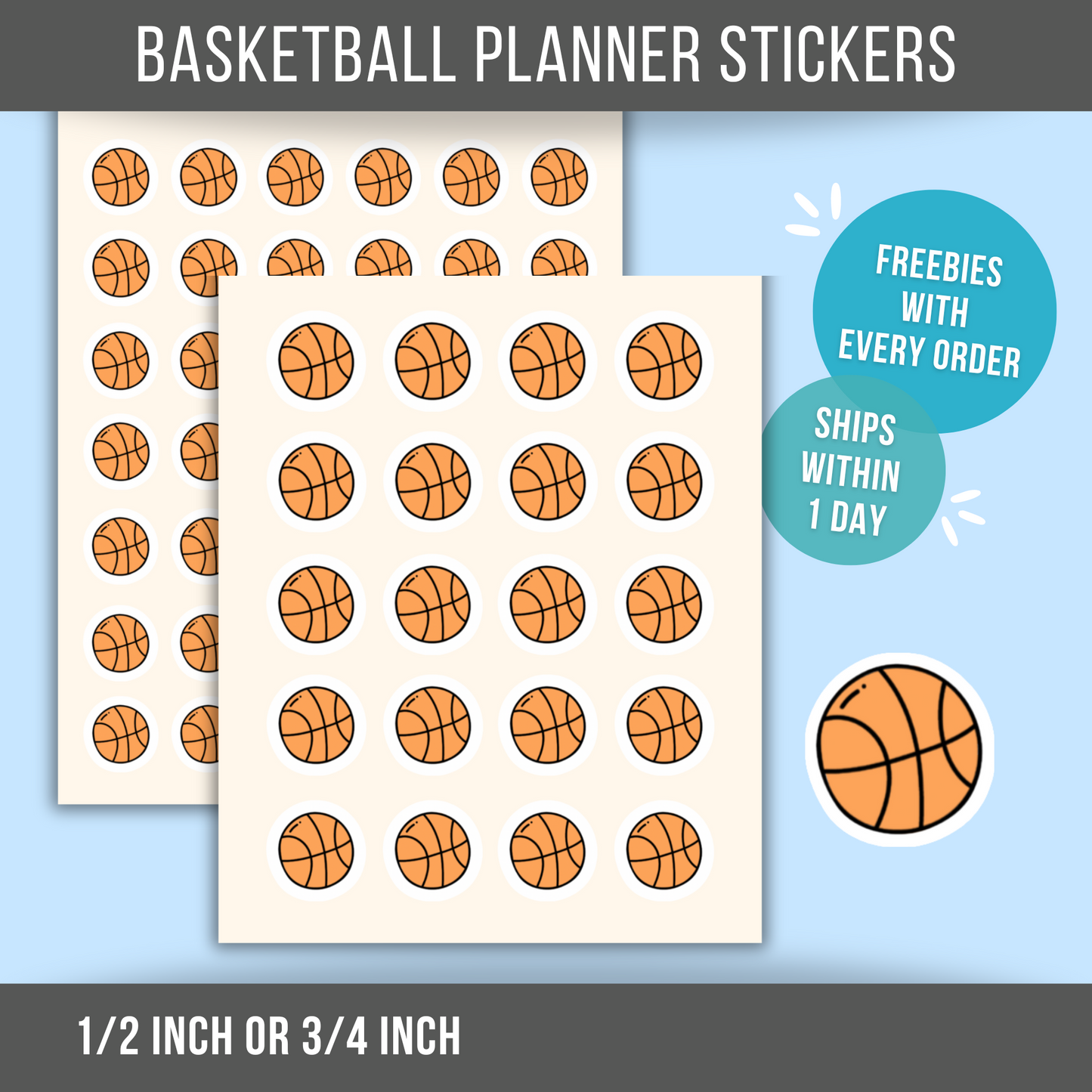 Basketball Planner Stickers Sport Sticker Basketball Game Sticker Basketball Practice Sticker for Planner and Calendar