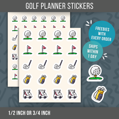Golf Planner Stickers • Golf Ball & Tee Time Reminder • Golfer Sports Sticker • Game Day Calendar Label • Golf Lover Planner Icon