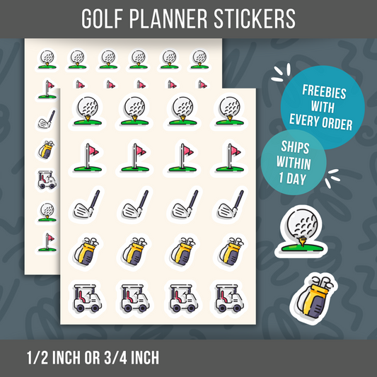 Golf Planner Sticker Golfing Sticker Golf Ball Sticker for Golfer Planner and Calendar