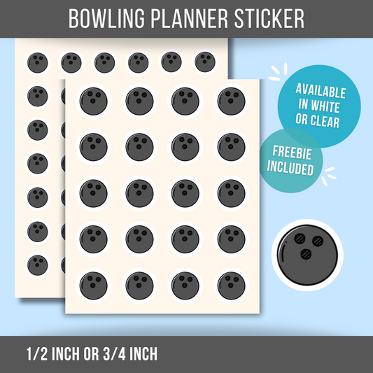 Bowling Planner Stickers Sport Sticker Bowling Ball Sticker Bowling League Event Reminder Sticker for Planner and Calendar