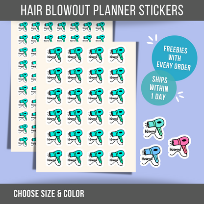 Blowout Planner Sticker • Hair Appointment Reminder • Mini Hair Day Icon • Salon Calendar Sticker • Beauty Planner Label