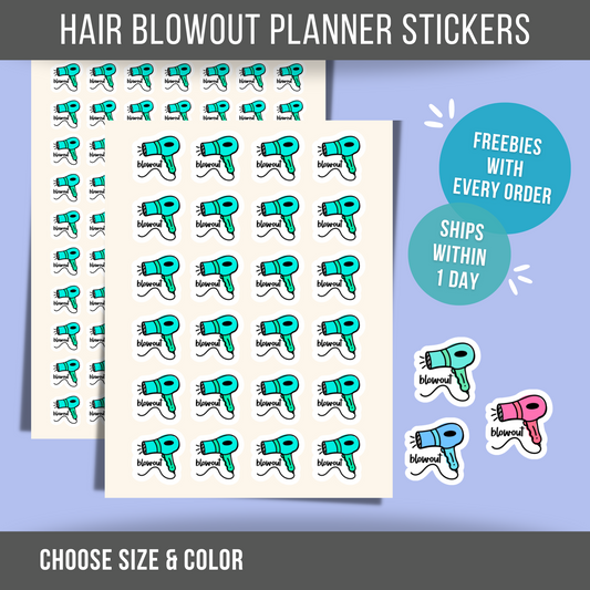 Blowout Planner Sticker Hair Appointment Reminder Sticker Mini Sticker Hair Day Icon Sticker for Calendar