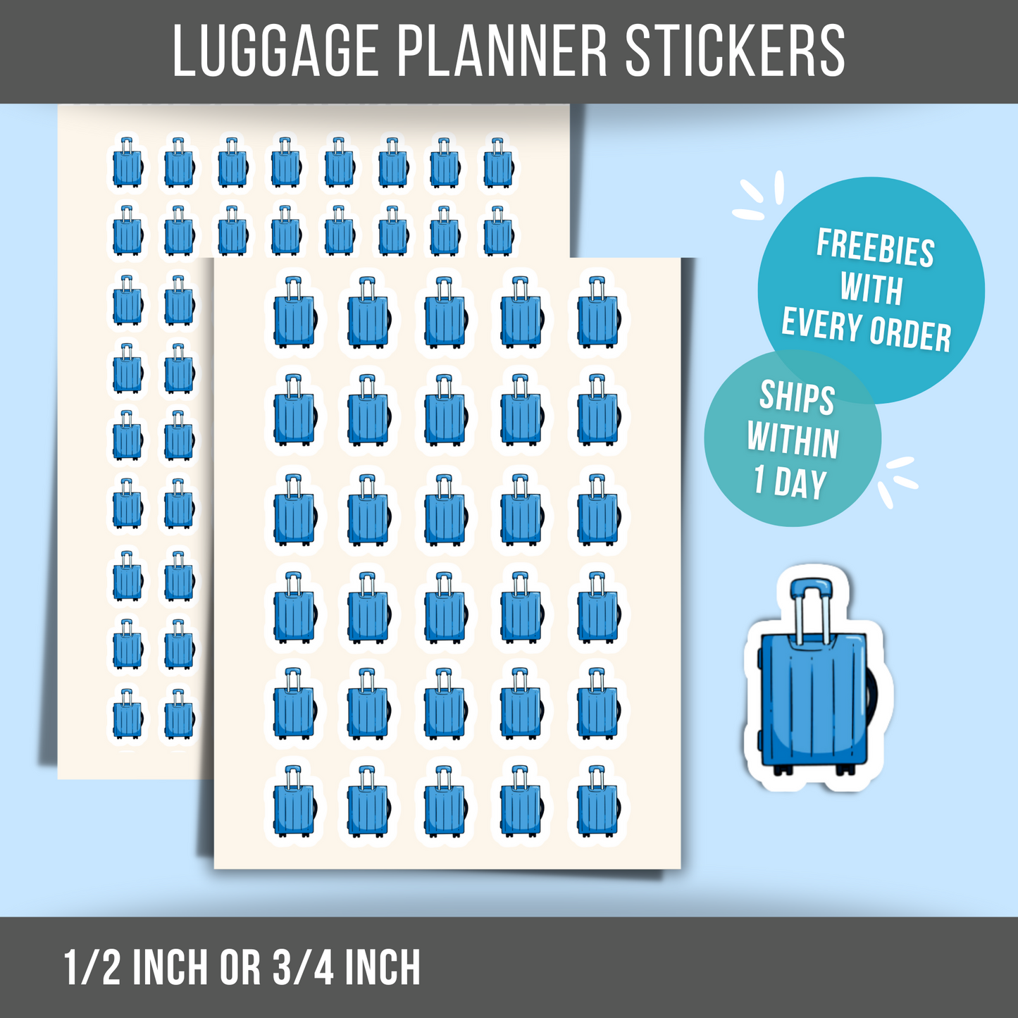 Luggage Planner Sticker Briefcase Mini Sticker Suitcase Travel Reminder Business Label Travel Calendar Sticker