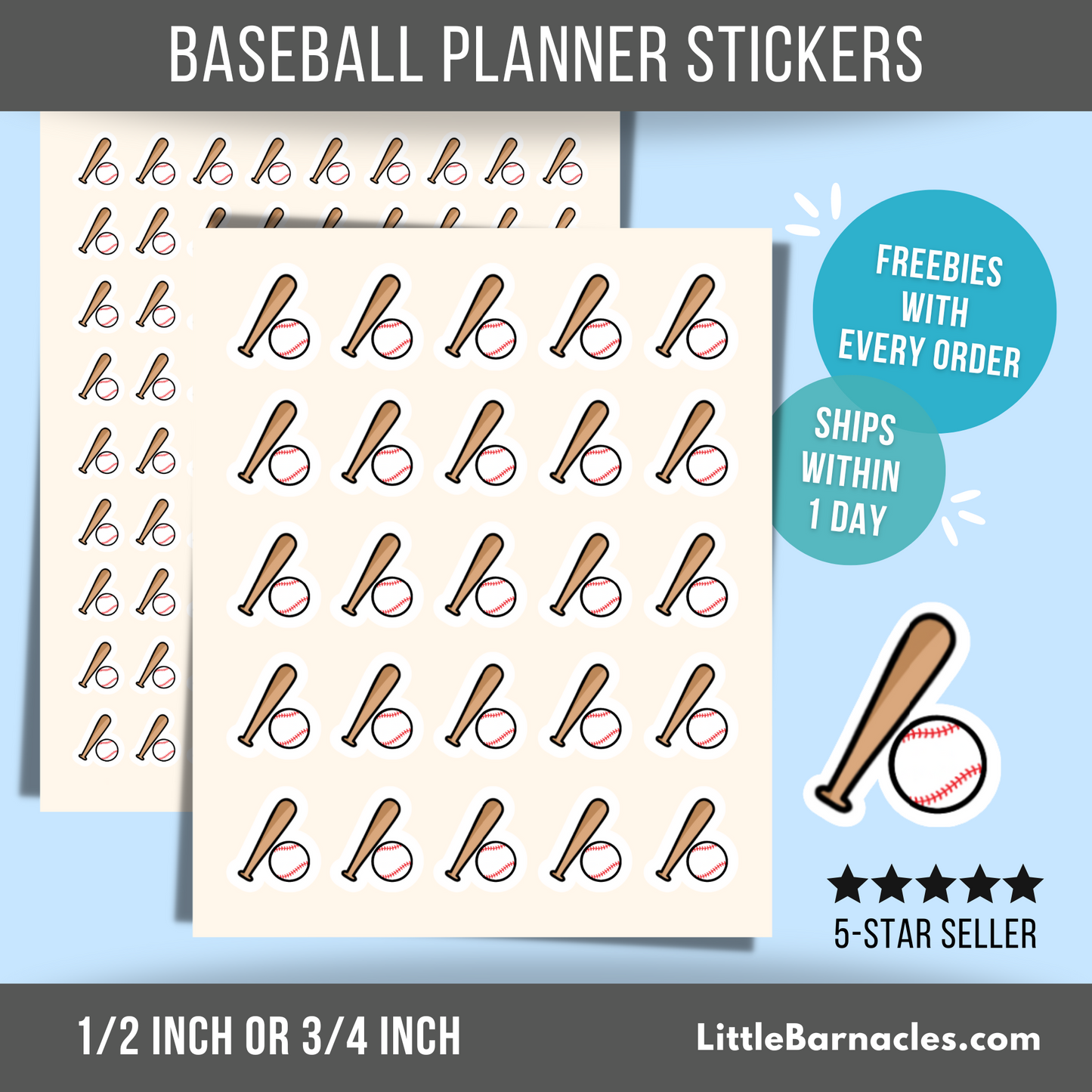 Baseball Planner Stickers Sport Sticker Baseball Sticker Spring Training Baseball Game for Baseball Lover Reminder for Planner or Calendar