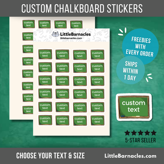 Customizable Chalkboard Planner Sticker School Calendar Daycare Label