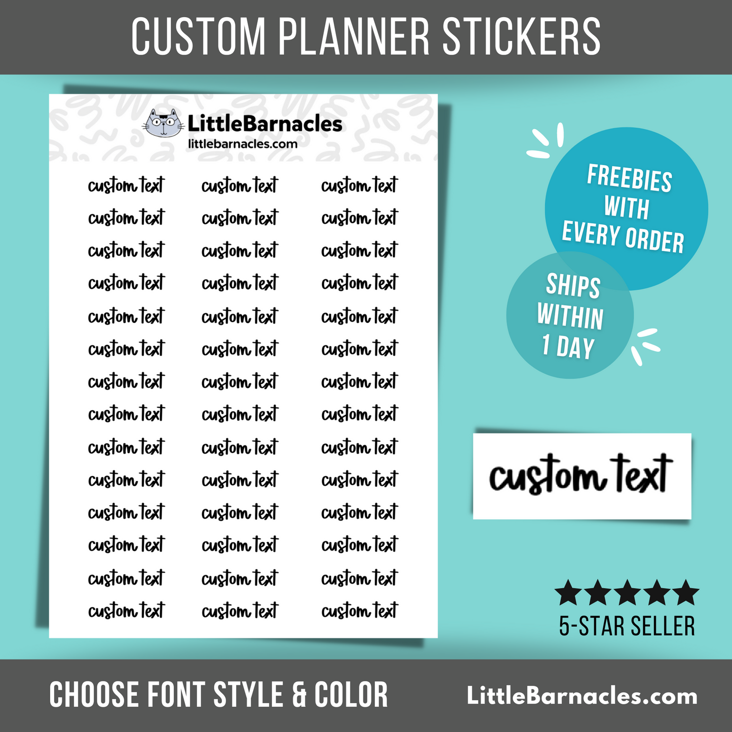 Custom Text Planner Sticker Personalized Word Label Calendar Sticker Custom Label