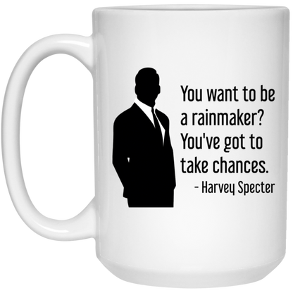 Harvey Specter Mug Suits TV Show You Want To Be A Rainmaker Silhouette Coffee Cup