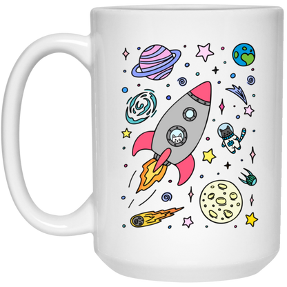 Space Cats Mug Cat Lover Gift Funny Cat Coffee Cup for Cat Moms Astronaut Cat Gift Cat Owner