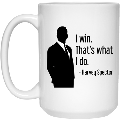 Harvey Specter Mug Suits TV Show I Win That's What I Do Silhouette Coffee Cup