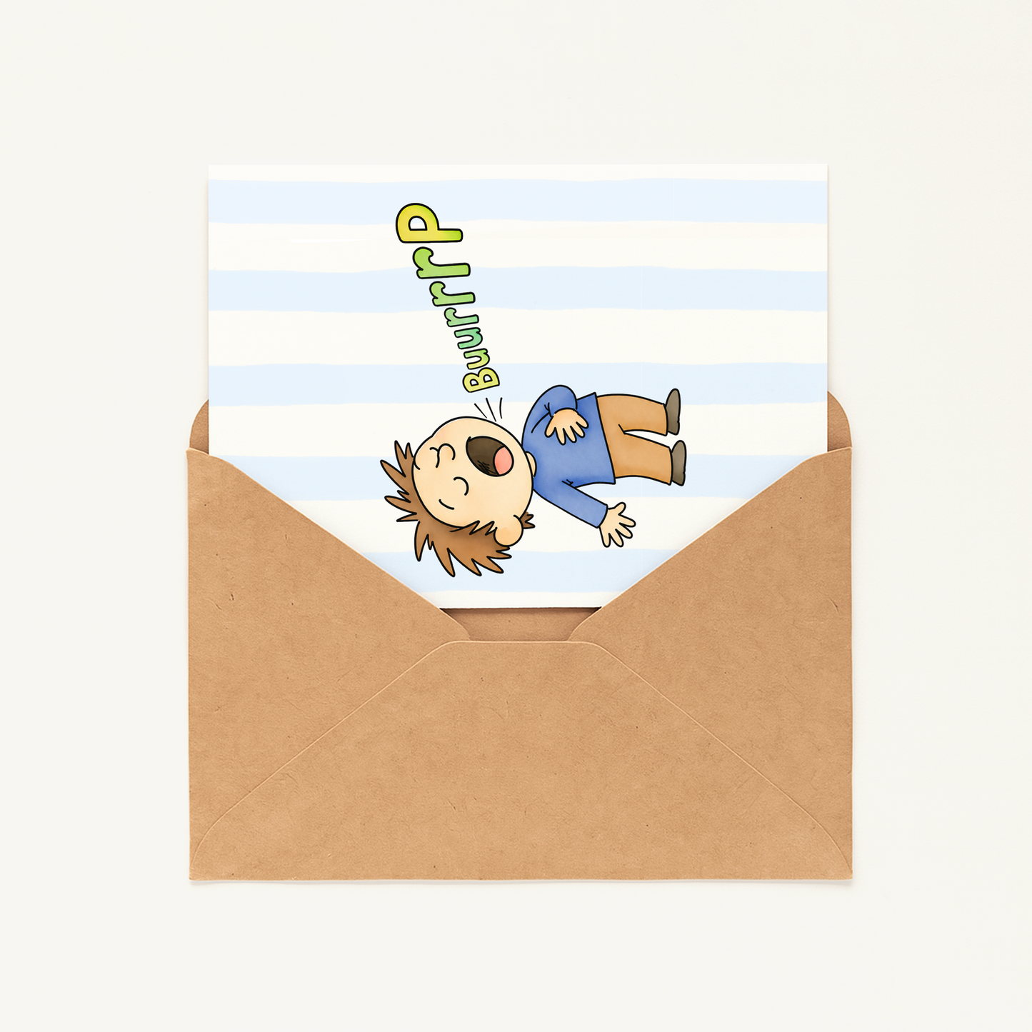 Funny Burp Day Card • Pun Birthday Card • Cute Joke Greeting Card • Silly Birthday Humor Card • Food Pun Card