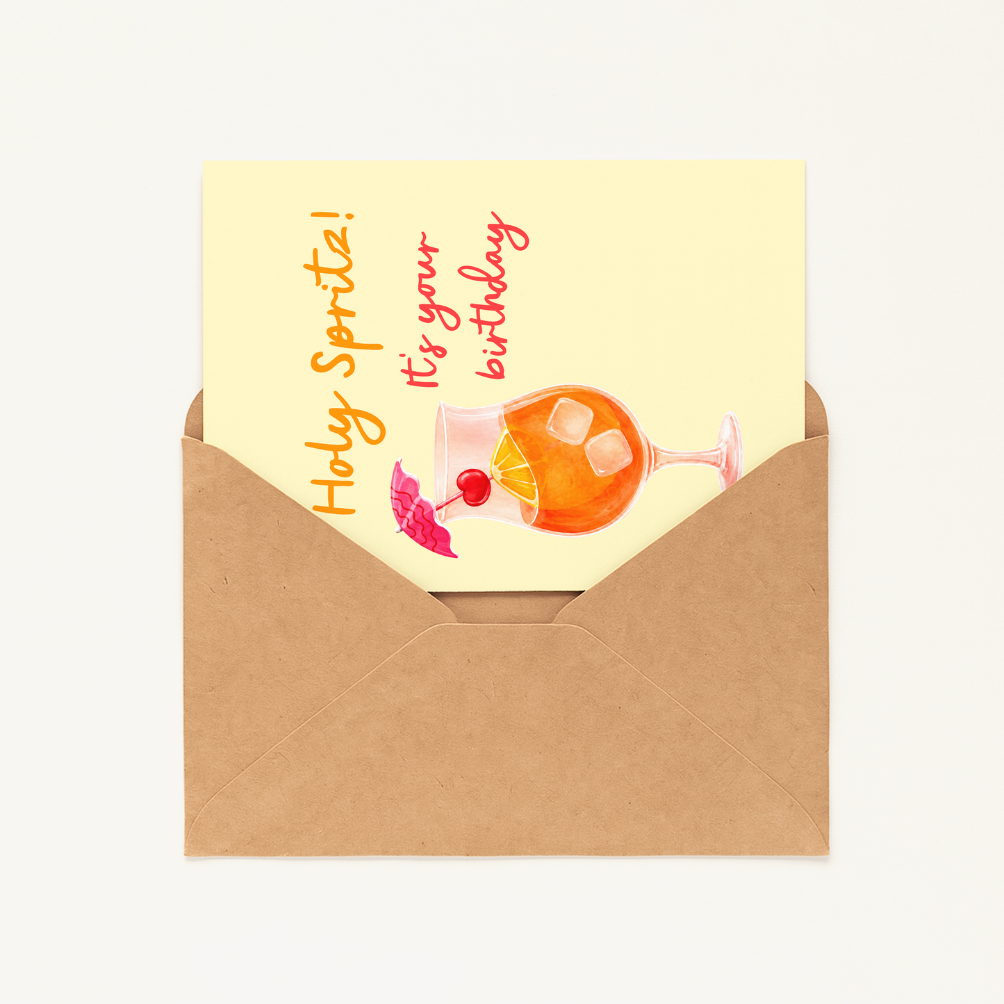 Funny Spritz Birthday Card • Cocktail Pun Birthday Card • Cute Drink Greeting Card • Silly Birthday Humor for Friends