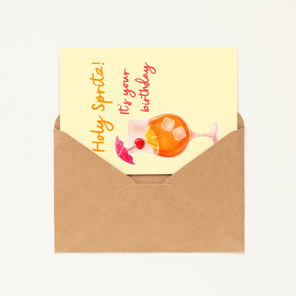 Funny Spritz Birthday Card • Cocktail Pun Birthday Card • Cute Drink Greeting Card • Silly Birthday Humor for Friends