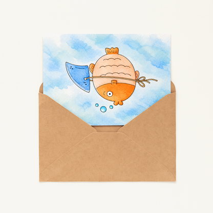 Funny Badass Fish Card • Cute Encouragement Card • You Got This Greeting Card • Quirky Everyday Card for Friend