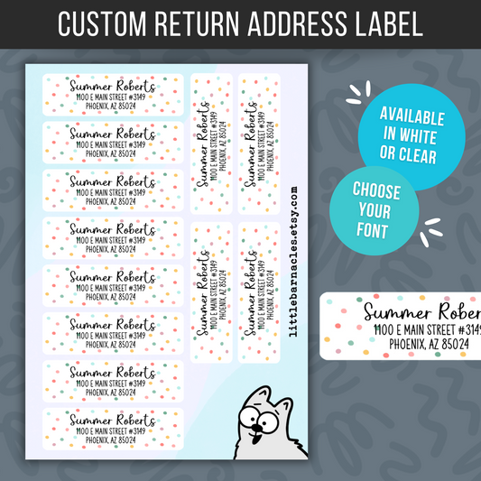 Polka Dot Custom Address Labels Return Address Labels Personalized Mailing Labels