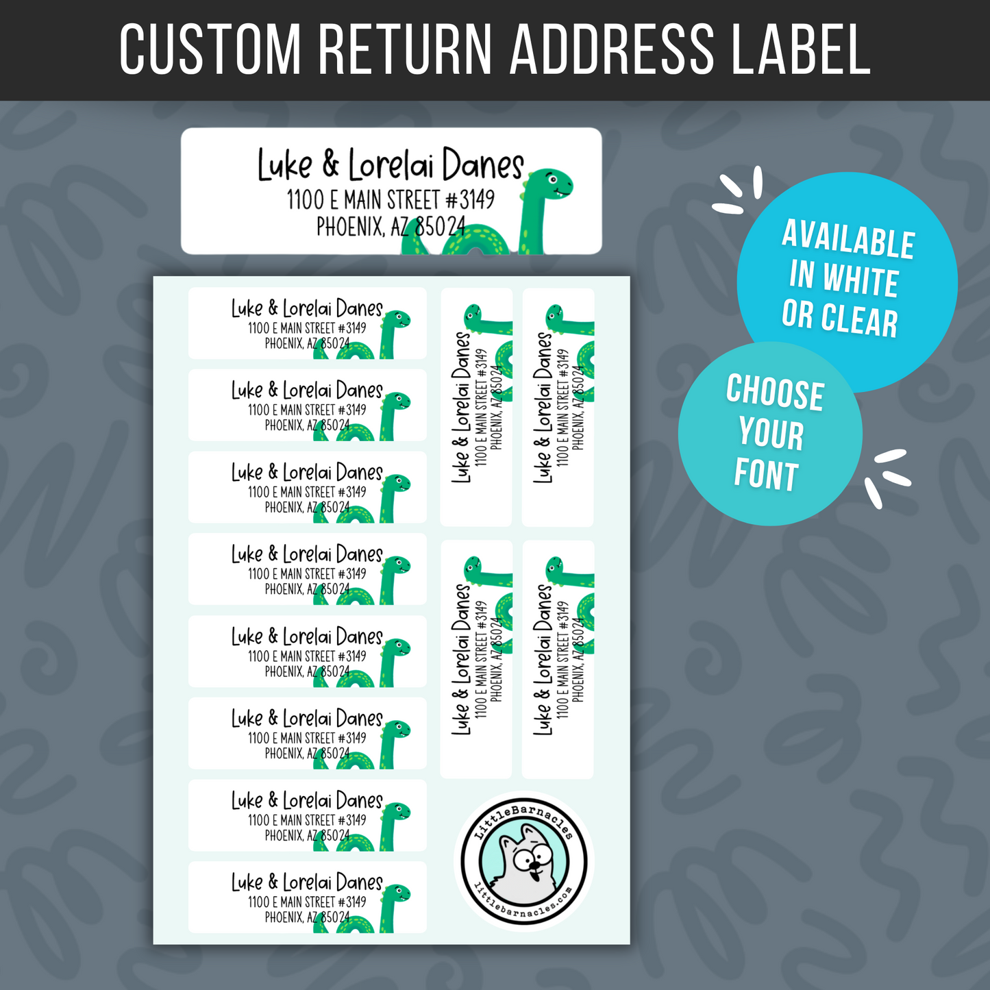 Custom Address Label, Return Address Label, Personalized Mailing Label, Return Address Sticker, Customizable Address Loch Ness Monster