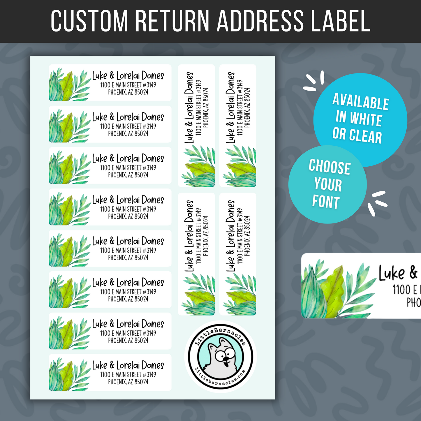 Custom Address Label Floral Return Address Label Personalized Mailing Label Flower Return Address Customizable Address Label Palm Leaves