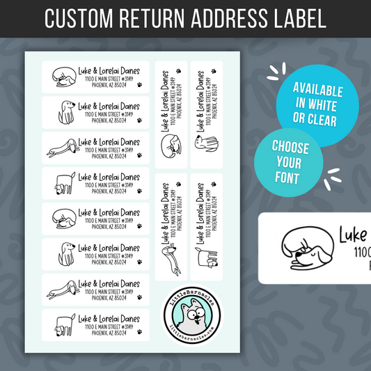 Custom Address Labels Return Address Labels Personalized Mailing Labels Return Address Stickers Customizable Address Labels Minimalist Dog