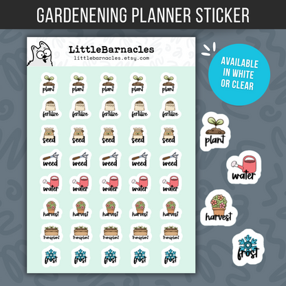 Gardening Planner Stickers • Garden Planting Reminder • Calendar Mini Stickers • 1/2 Inch Garden Labels • Gardener Planner Stickers