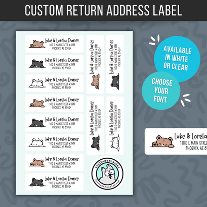 Custom Bear Address Labels • Personalized Return Address Stickers • Cute Bear Mailing Labels • Custom Name Labels