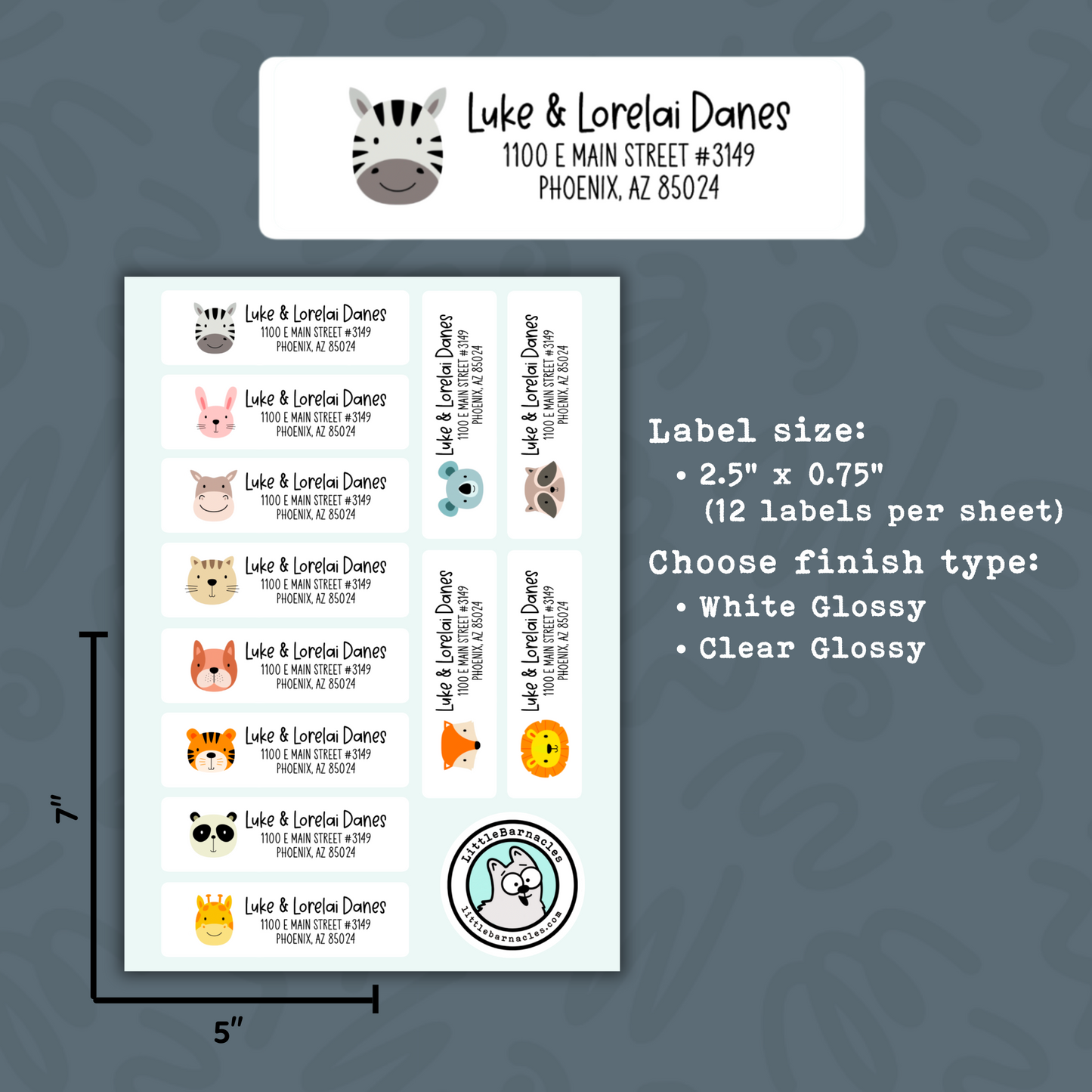 Custom Address Labels Return Address Labels Personalized Mailing Labels Return Address Stickers Customizable Address Label Cute Animal Faces