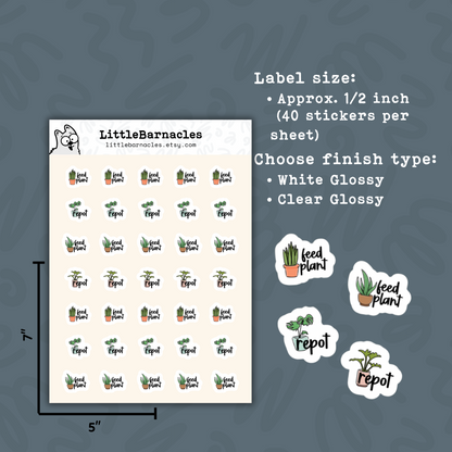 Houseplant Planner Stickers • Garden Plant Reminder • Plant Care Calendar Stickers • Gardening Planner Labels • Mini Plant Stickers