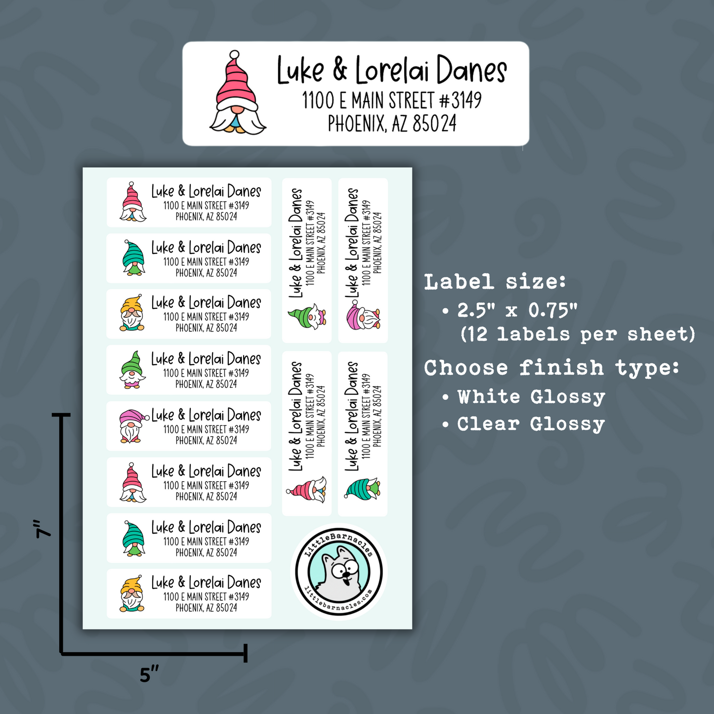 Custom Address Labels, Return Address Labels, Personalized Mailing Labels, Return Address Stickers, Customizable Address Labels Gnomes