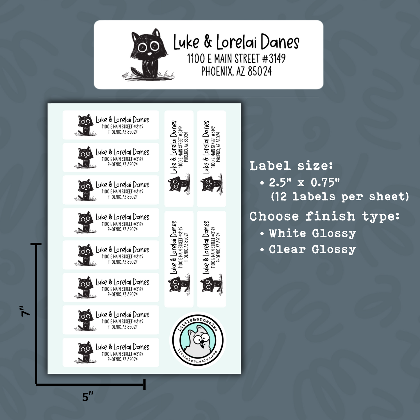 Custom Address Labels Return Address Labels Personalized Mailing Labels Return Address Stickers Customizable Address Labels Black Cat Sketch