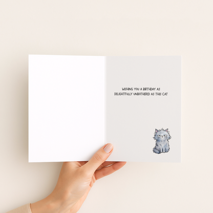 Funny Cat Birthday Card • Cute Sarcastic Birthday Card • Happy Birthday Cat Lover Card • Humorous Cat Greeting Card
