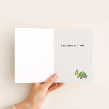 Funny Turtle Birthday Card • Turtle-y Awesome Pun Card • Cute Turtle Greeting Card • Belated Birthday Card