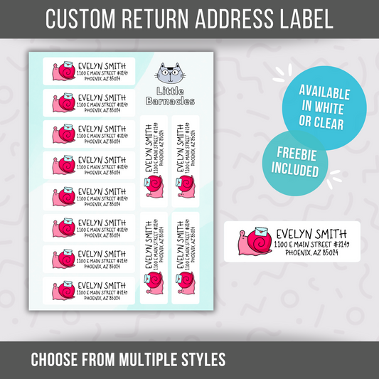 Snail Mail Custom Address Labels, Return Address Labels, Personalized Mailing Labels