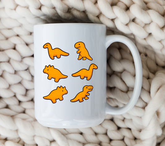 Funny Dino Nugget Mug • Dinosaur Nuggets Coffee Cup • Cute Food Mug • Quirky Humor Gift • Dino Lover Drinkware • Silly Coffee Cup