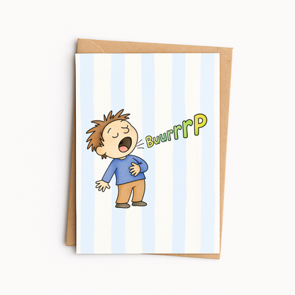 Funny Burp Day Card • Pun Birthday Card • Cute Joke Greeting Card • Silly Birthday Humor Card • Food Pun Card