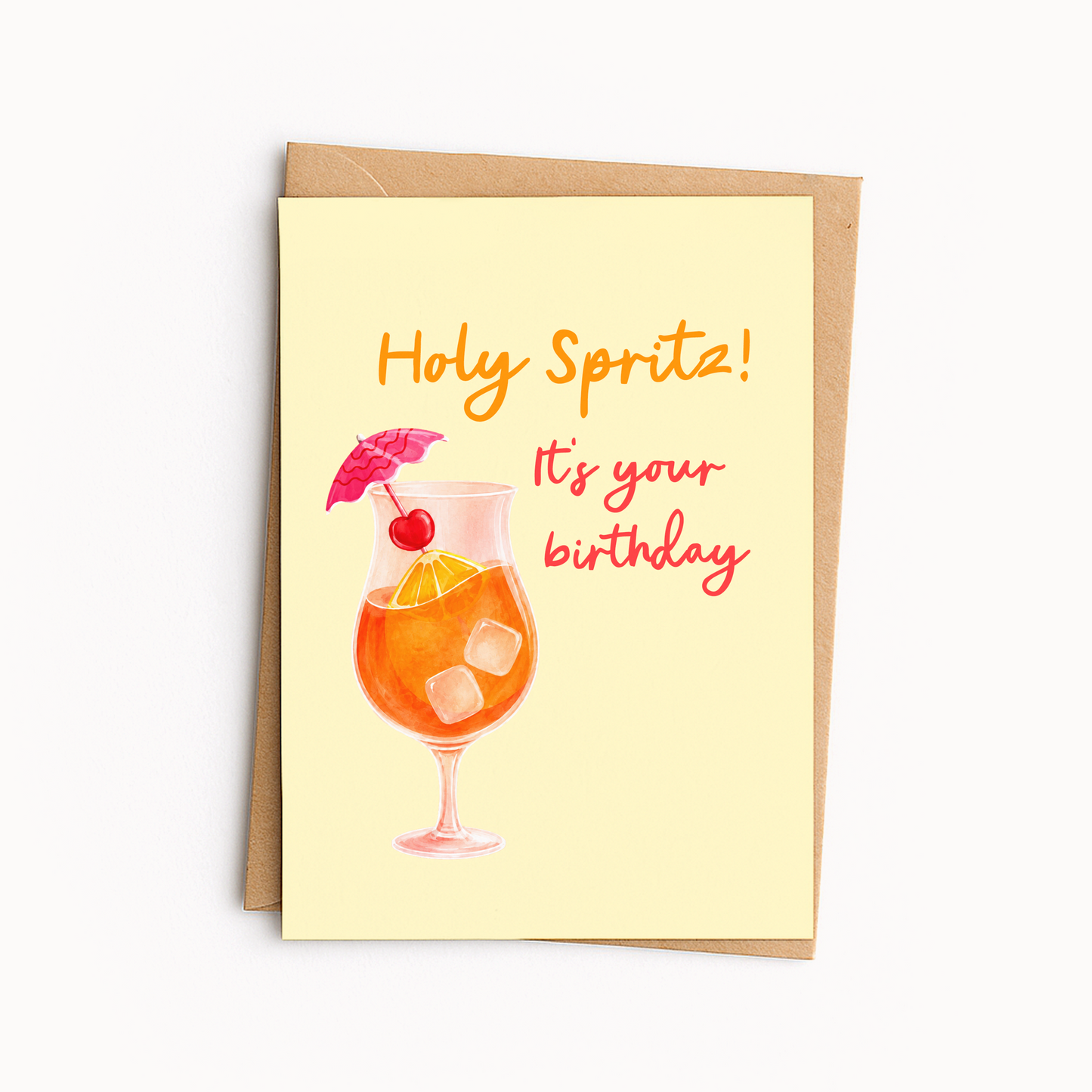Funny Spritz Birthday Card • Cocktail Pun Birthday Card • Cute Drink Greeting Card • Silly Birthday Humor for Friends