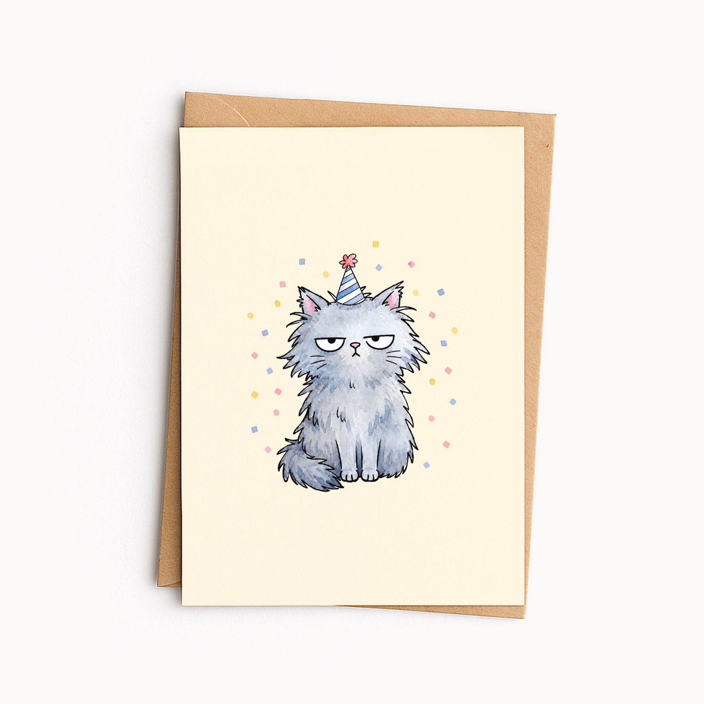 Funny Cat Birthday Card • Cute Sarcastic Birthday Card • Happy Birthday Cat Lover Card • Humorous Cat Greeting Card